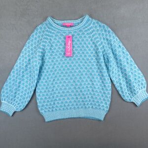 Lilly Pulitzer Corabelle sweater Turquoise shore Honeycomb Size Small